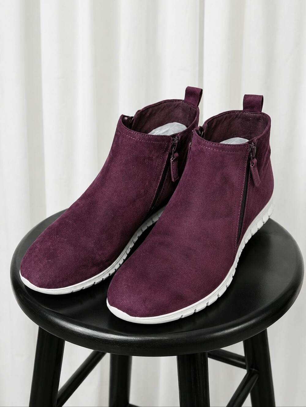 Cole Haan Zerogrand City Waterproof Winetasting Red Nubuck Suede Ankle Booties